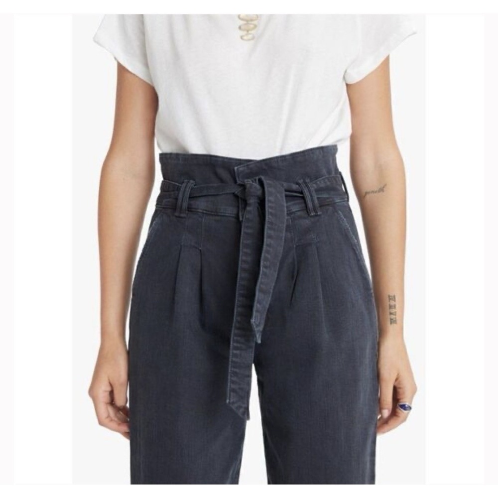 Mother Superior Denim Greaser Paperbag Pleat Jeans 30 Faded Black High Rise - Picture 6 of 15